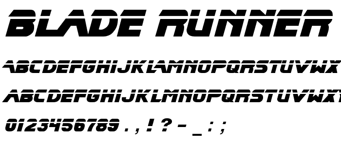 Blade Runner Movie Font police